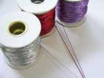 Metallised 1mm thread in Silver , Red and Lilac.....click for larger image
