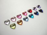 12mm Mirrorbacked Hearts , 13 colours ...... please click on colour you require to see larger image