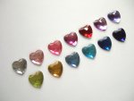 16mm Mirrorbacked Hearts , 13 colours ...... please click on colour you require to see larger image