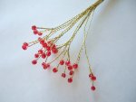 Red beaded gold wire stems ... click for larger image