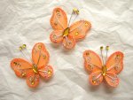 Clearance 45mm Nylon Mesh Peach Butterflies ..... click to view larger image.